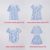 Flickans klänningar 2023 Spring Summer New Cotton Floral Girls Dress with Foder Teen Clothes Baby Romper Kids Loose Clothing Set #7300 0131