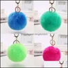 Party Favor Newest Rabbit Fur Ball Plush Fuzzy Key Chain Pom Keychain Car Bag Ring Pendant Jewelry Gift 20Pcs Drop Delivery Home Gar Otgmh