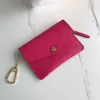 Carteras portallaves de cuero impresas con cubierta, forma cuadrada, estilo de sobre, bolsillo exterior con cremallera, llavero interior 296J