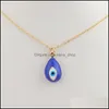 Pendentif Colliers Mode Devils Eye Émail Cuivre Plaqué Or Collier Arc-En-Ciel Pour Femmes Style Personnalisé Chaîne De Bijoux 3400 Q2 D Dhhny