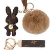 20style Cute Presbyopia Rabbit Design Car Keychain Bag Pendant Flower Key Ring Women Men Gifts Fashion PU Leather Animal Key Chain Accessories