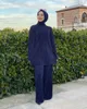 Ubranie etniczne Ramadan Eid Mubarak Muzułmański zestaw Kaftan Abaya Dubai Turcja Hidżab 2 -części