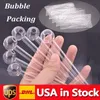 Stock aux États-Unis Pipes à fumer Clear Pyrex Verre Transparent Tuyau de brûleur à mazout Portable Dab Paille Huile Nail Pipe Verre Bong Accessoires