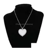 Pendanthalsband Fashion Thermal Transster Sublimation Blank Diy Necklace Designer Jewelry for Women Rhinestone Heart Round Sier Val DHX27