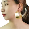 Hoop Earrings 5.5cm Wide Shining Metal Big Women Large Alloy Dangle Statement Round Earring African Gold Color Jewelry