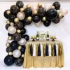 Party Decoratie Pearlized Gold en Black Balloon Arch Garland 2023 Jaar Latex Ballons voor 40e 50e verjaardag