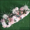 Decora￧￣o de festa 50cm Wedding Flower Wall Arranjo Seda Rose Peony Artificial Row para arco Garlandparty Deliver