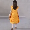 Estate della ragazza Big Casual Kids Girls Elegant Ruffled Princess es 2022 New Children Cotton Midi Dress # 8908 0131