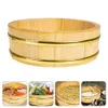 Sushi verktyg ris trä skål hink badkar blandning hangiri Oke Wood Japanese Box Small ServingSteamerTray Container Basket Plate Stor 230201