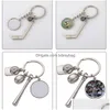 Keychains Lanyards 패션 승화 블랭크 DIY 디자이너 야구 축구 럭비 축구 지갑 핸드백 커플 자동차 열쇠 고리 보석 Dhvoz