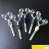 Double Burner Smoking Pipes Skull Pyrex Glass Oil Burner Pipes Multicolor Glass Pipes New Arrivals Wholesale Factory straight