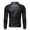 Mens Leather Faux Autumn Casual Fashion Stand Collar Slim PU Jacket Solid Color Men Antiwind Motorcycle 5XL 230131