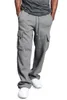 Men's Pants Fleece Multipocket Sweatpant Men Cargo Sweat Pant Man Sportswear Casual Solid Knitted Male Trousers for Boys Winter 230131