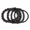 Beaded Natural Stone Strands Bracelet Lava Volcanic Round Beads Bracelets Healing Energy Yoga For Men Women Jewelry Gifts Dro Dhgarden Dhx9C