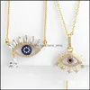 Pendant Necklaces Turkish Evil Eye Necklace Gold Cubic Zirconia Greek Blue For Women Men Fashion 3502 Q2 Drop Delivery Jewelry Pendan Dhxy3