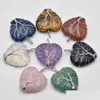 Charms Natural Stone Crystal Tree Of Life Heart Pendants Roses Quartz Wire Wrapped Trendy Jewelry Making Wholesale Drop Deli Dhgarden Dhem9