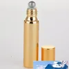 Bouteille rechargeable de rouleau en métal de 10ML pour les huiles essentielles UV Rollon Bouteilles en verre Or Argent Couleurs