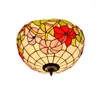 Luzes de teto 40 cm de campo europeu Morning Glory Tiffany Colored Glass Restaurant Corredor Corredor Banheiro Lâmpada