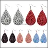 Charme Creux Goutte D'eau En Cuir Boucles D'oreilles Surface Brillante Mticolors Déclaration Dangle Design De Mode Livraison De Bijoux Otwat