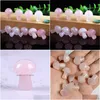 Stone 20Mm Rose Quartz Mini Mushroom Plant Statue Natural Carving Home Decoration Crystal Polishing Gem Drop Delivery Jewelry Dhgarden Dhfvw