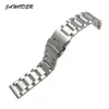 Jawoder Watch Band 18 20 22 24mm Men Pure Solid Solid Stainless Steels Steel Brushed Watch Strap Deplyquiment Backle Bracelets258i7116251