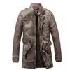 Men's Leather Men Fashion Winter Long Sleeve Warm Down Coat Slim Jacket Overcoat 2023 Style Zip Trench And Section