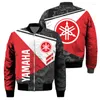 Мужские куртки, мужская куртка-бомбер с логотипом Yamaha и 3D-принтом, повседневная свободная молния, пальто больших размеров на заказ, мужская одежда для гонок на мотоциклах