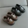 Flat Shoes Vintage Toddler Boy Leather School Party England Style Baby Boys Dress Fashion Buckle stiliga barn E06214