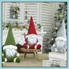 Decorazioni natalizie Buon gnomo svedese di Babbo Natale Peluche Ornamenti per bambole Fatti a mano Giocattolo elfo Casa vacanze Decorazioni per feste Decorazione Drop Deliv Ott43