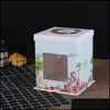 Cake Carriers Colorf Packing Boxes Clear Window Wedding Birthday Chirstmas Favor Chocolate Candy Gift Event Box Case Customized Vt18 Dhbhj