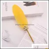 Ballpoint Pens Feather Pen Fashion Novel Office Gift Stationery School Supply Student Black Refill Ballpoints Drop Delivery Business Dhokz