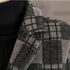 Mélanges de laine pour hommes Hommes Veste d'hiver Mode Slim Fit Long Casual Business en manteau Coupe-vent Social Pardessus Vêtements S4XL 230201