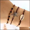 Anklets sn￤ckskal h￤nge anklet p￤rlor skalarmband f￶r kvinnor stj￤rnfisk sandal uttalande fotkedja boho strand smycken droppleverans ot3pg