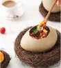 Kaseler yaratıcı kuş yuvası süslemeleri tatlı kase yumurta kabuğu devekuşu şekilli seramik içecek barbekü restoran sofra takımı
