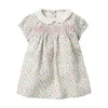 Flickans klänningar Little Maven 2023 Baby Girls Floral Summer Dress Cotton Soft and Comfort Children Casual Clothes Lovely Vestidos för barn 2-7YEA 0131