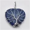 Charms Natural Stone Crystal Tree Of Life Heart Pendants Roses Quartz Wire Wrapped Trendy Jewelry Making Wholesale Drop Deli Dhgarden Dhem9