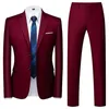 Men's Suits Wedding Men Suit 2023 Slim Fit Blazer Sets 2 Pieces Notch Lapel Design Classic Purple Custom Two Buttons Business Style Costumes