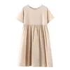 Girl's 2022 Nieuwe Teen Summer Buttons Soft Elegant Kids Es voor meisjes peuter maxi kleding kinderen shirt jurk #5048 0131