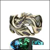 Band Rings Vintage Mens Glow In The Dark Retro Luminous Dragon Ancient Bronze Sier Adjustable Ring For Male S Punk Jewelry Gift C3 D Dhqd3