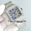 SF Tw0009 Diamantes pavidos M8215 Mens automáticos relógios gelados de grandes diamantes moldura de arco -íris marcadores romanos Bracelete de aço de diamante Super edição Eternity Jewelry Watches