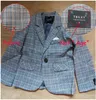 Pakken formele jongenspakken voor bruiloften blazers broek kinderen feestkleding plaid kinderen school kostuum heren tiener smoking sets 230131