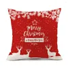 Pillow Christmas Cover Cartoon Elk Snowflake Red Year Xmas Home Decor Linen Cloth Chair Pillows Living Room Sofa Pillowcase