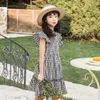 Girl's Fashion Kids Plaid Dress Summer New Teen Girls Holiday Clothing Cute Children Casual Dresses Elegant #6790