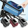 Paniers TPU Bicicleta Fresca de quadro de tubo de armazenamento Sadre de armazenamento S MTB Road Bikescreen Touchscreen Pouch bolsa Bolsa Acessórios para ciclismo ao ar livre 0201