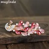 Pinces à cheveux Barrettes Muylinda Vintage émail paon métal bijoux rétro strass accessoires