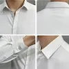 Camisas casuais masculinas Men Turndown Collar Tuxedo camisa de manga comprida Botão de ajuste de noiva preto branco cinza 5xl 6xl 7xl 230201
