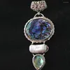 Pendant Necklaces Abalone Oval Teardrop 32x58mm White Irregular Shell Special Fit Chain Necklace Jewelry B1150