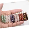 Charms Natural Stone Pendants Healing Pendum Amethyst Rose Quartz Sier Gold Wire Hexagon Agate Onyx Reiki Crystal Diy Jewelr Dhgarden Dhxn6