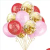 Dekoracja imprezy 15pcs niebieski różowy 2. urodziny lateksowe balony 2 -letni liczba balon dzieci happy konfetti ballons upuść dostawa hom dhdgc