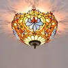 Plafonniers 40cm Style Européen Belles Perles Vintage Tiffany Verre Coloré Restaurant Chambre Allée Salle De Bains Lampe